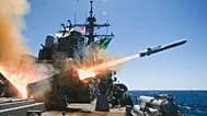 The USS Fitzgerald fires a Naval Strike Missile during the RIMPAC 2024 military exercise, 18 July, 2024