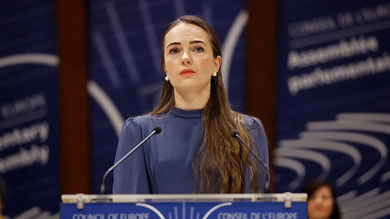  FILE:  Oleksandra Matviichuk, a Ukrainian human rights lawyer at the Council of Europe Parliamentary Assembly (PACE) in Strasbourg, France, Jan.26, 2023. 