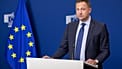 European Commissioner for Agriculture and Food Christophe Hansen addresses a media conference after a meeting of EU agriculture ministers at EU headquarters in Brussels.
