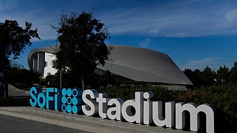 FILE - The exterior of SoFi Stadium is seen before an NFL football game on Dec. 19, 2024, in Inglewood, Calif. (
