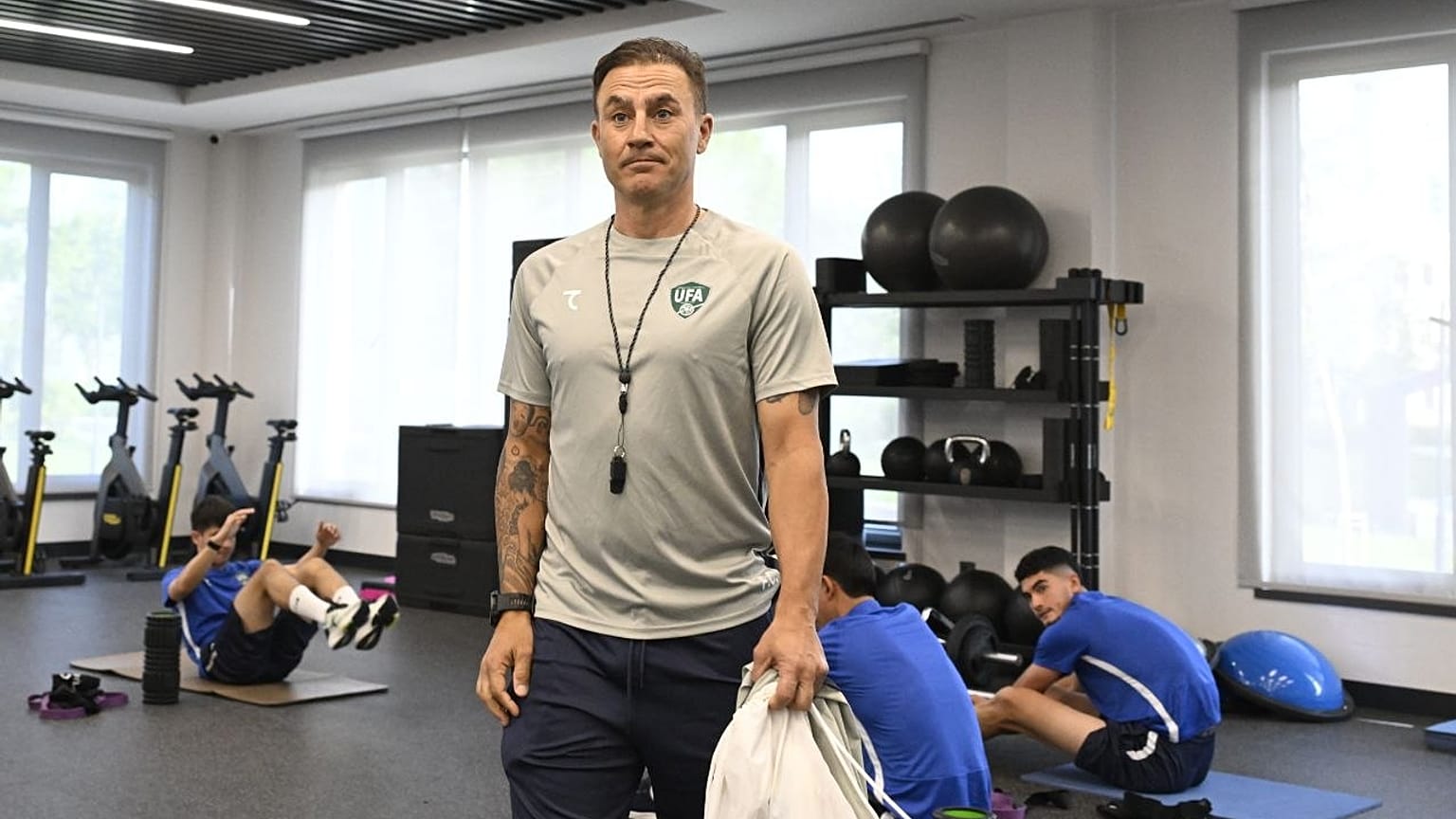Fabio Cannavaro during Uzbekistan national team training in Tashkent.
