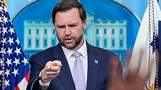 Wiceprezydent USA J. D. Vance na briefingu prasowym w Białym Domu, 19.05.2026r.