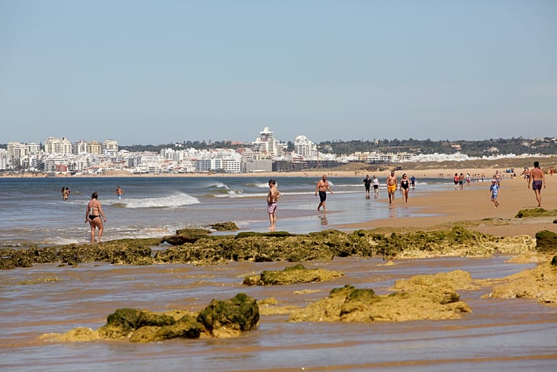 Praia de Albufeira, na região do Algarve. 18 de maio de 2021