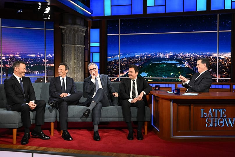 Stephen Colbert with guests Jimmy Kimmel, Seth Meyers, John Oliver and Jimmy Fallon