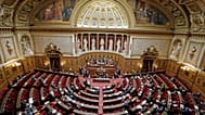Vue intérieure de la salle de séance du Sénat français