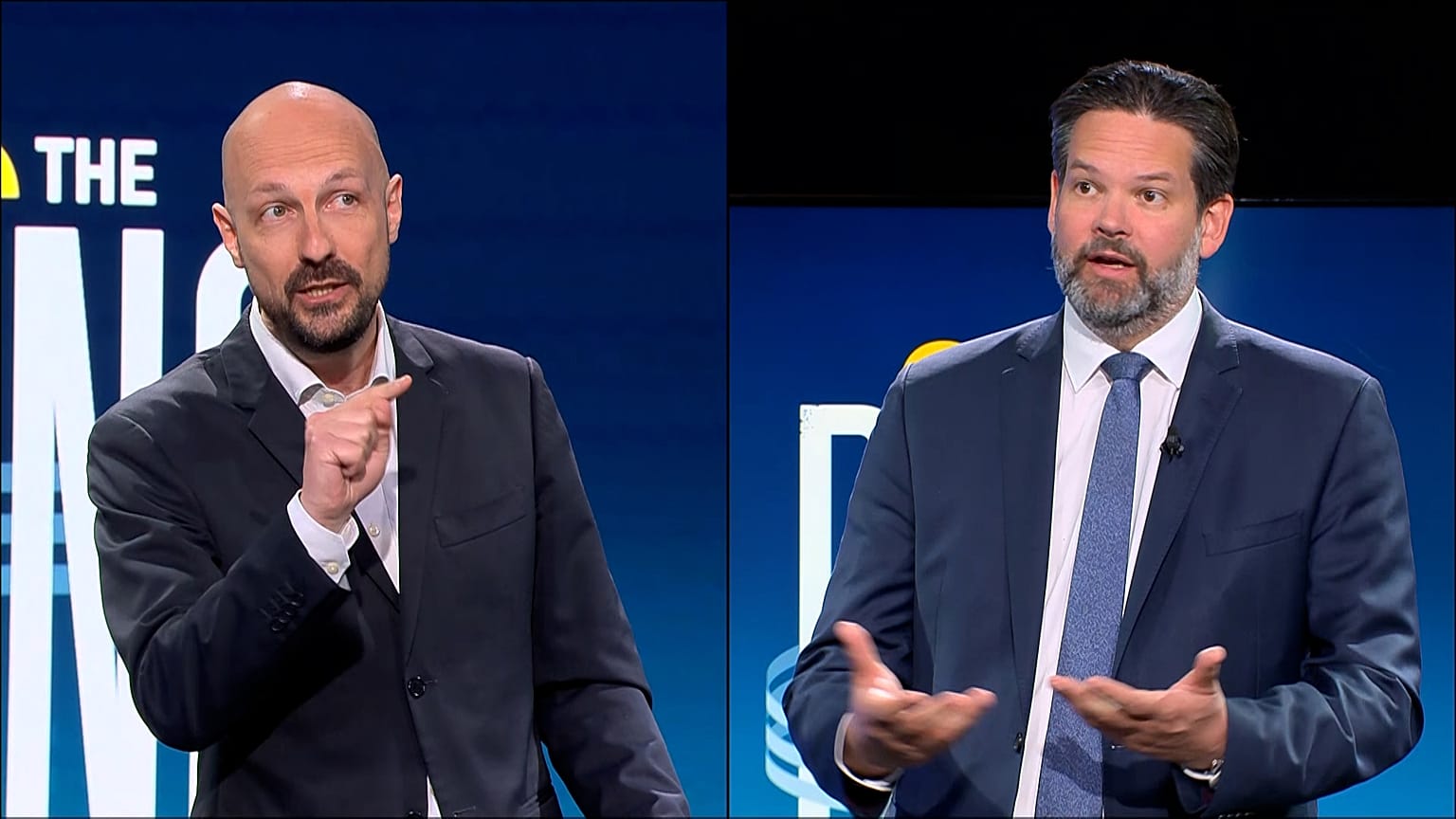 MEPs Lukas Mandl (European People's Party) and Marc Botenga (The Left)