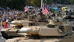 FILE -  US troops from NATO member Poland and allies showcase military equipment during the yearly observances on Poland's armed forces holiday in Warsaw, 15 August 2024