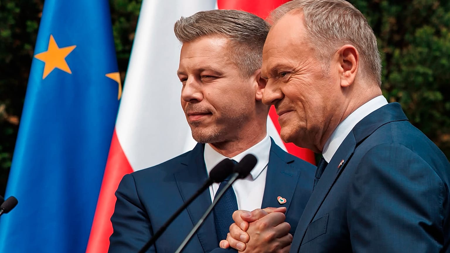 Premier Węgier Péter Magyar i premier Polski Donald Tusk w Warszawie, 20.05.2026 r. 