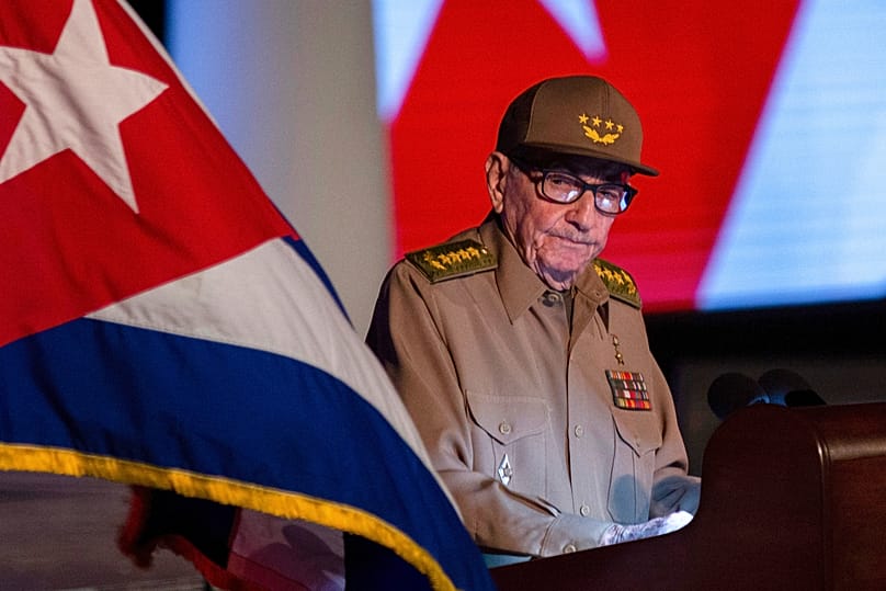 Former Cuban President Raúl Castro at an event celebrating the 65th anniversary of the triumph of the revolution in Santiago, 1 January, 2024