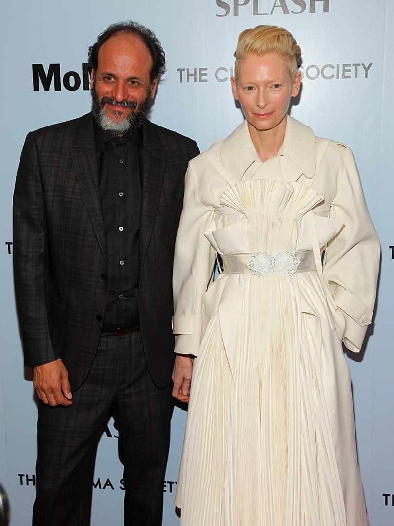 Luca Guadagnino e Tilda Swinton assistem à exibição especial do filme "A Bigger Splash" no Museu de Arte Moderna, 21 de abril de 2016, em Nova Iorque