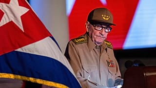 El expresidente cubano Raúl Castro, durante un acto por el 65 aniversario del triunfo de la Revolución en Santiago, uno de enero de 2024