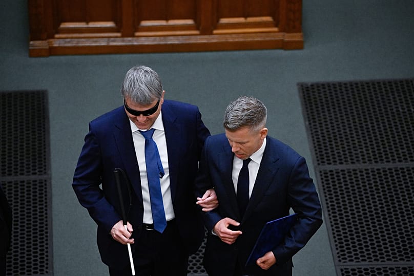 Magyar Péter és Kátai-Németh Vilmos a parlament alakuló ülésén