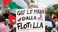 Manifestazione contro Israele e l'arresto degli attivisti della Global Sumud Flotilla