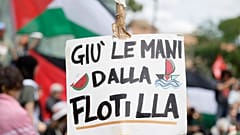 Manifestación contra Israel y contra la detención de activistas de la Flotilla Global Sumud 