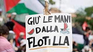 Manifestazione contro Israele e l'arresto degli attivisti della Global Sumud Flotilla