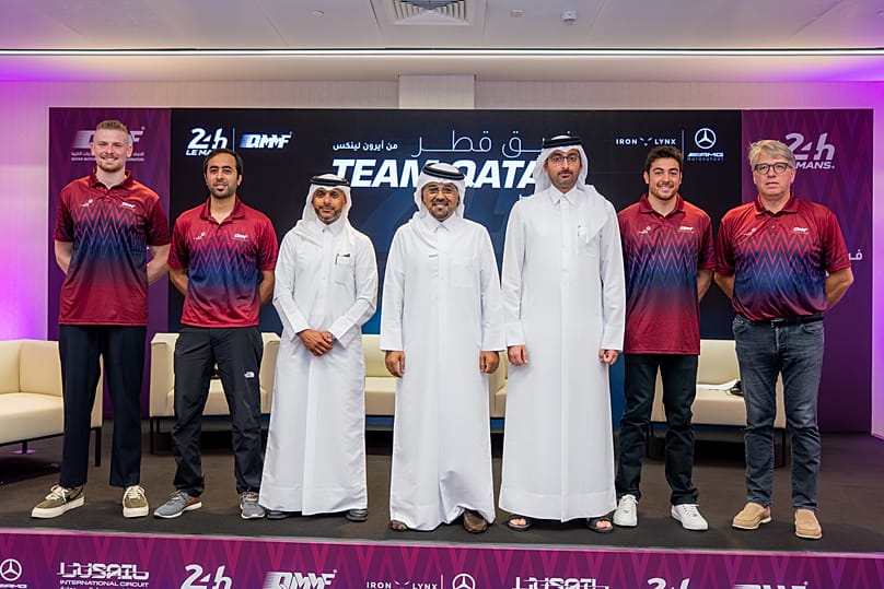 Team Qatar group photo after 24 Hours of Le Mans press conference.