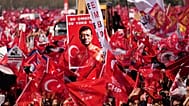People shout slogans during a rally called by the Republican People's Party against the arrest of Mayor Ekrem İmamoğlu in Istanbul, 29 March, 2025