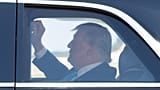 Il presidente Donald Trump nella sua limousine alla base di Andrews, 20 maggio 2026
