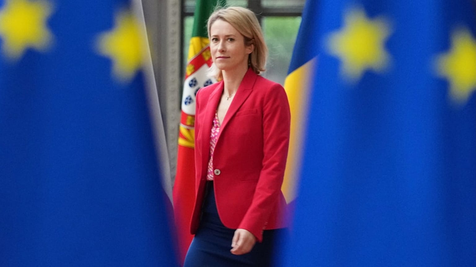 European Union foreign policy chief Kaja Kallas arrives for a meeting of EU foreign ministers at the European Council building in Brussels, Monday, May 11, 2026