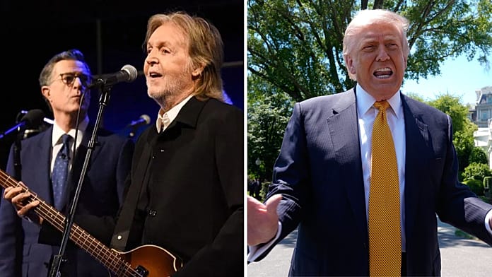 Paul McCartney sends off Stephen Colbert as Donald Trump delivers scathing attack on host