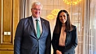 Andrij Szibiha ukrán és Orbán Anita magyar külügyminiszter Helsingborgban 2026. május 22-én