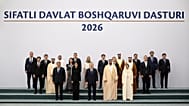 Representatives of Uzbekistan and the United Arab Emirates pose for a group photo during the Government Quality Award ceremony.