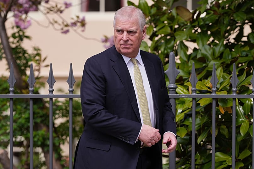Andrew Mountbatten-Windsor after attending the Easter Matins Service at St. George's Chapel at Windsor Castle, 20 April, 2025
