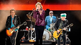 Ronnie Wood, from left, Mick Jagger, Steve Jordan, and Keith Richards of The Rolling Stones perform during the "Hackney Diamonds" tour on June 27, 2024, in Chicago.
