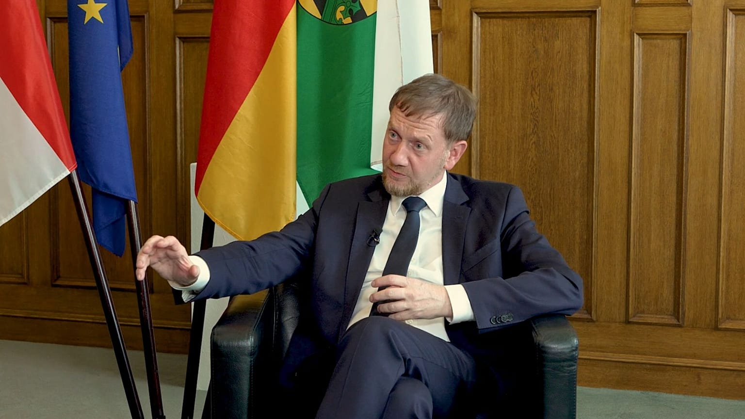 CDU-Ministerpräsident Kretschmer über Ukraine-Flüchtlinge und Gas aus Russland