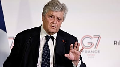 France's Trade Minister Nicolas Forissier speaks during a press conference at a meeting of G7 trade ministers in Paris, France, Wednesday, May 6, 2026