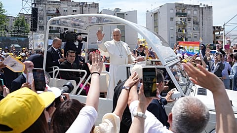 Pope Leo XIV visits southern Italy's 'Land of Fires'