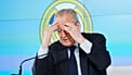 El presidente del Real Madrid, Florentino Pérez, gesticula durante una rueda de prensa en Madrid, el martes 12 de mayo de 2026. (Foto AP/Bernat Armangue)