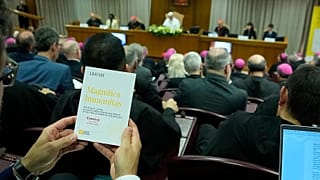 Pope Leo XIV attends the presentation of his first encyclical, "Magnifica humanitas” at the Vatican, 25 May, 2026