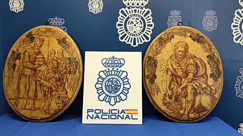 Image of the artworks recovered by the police after being lost for a century.