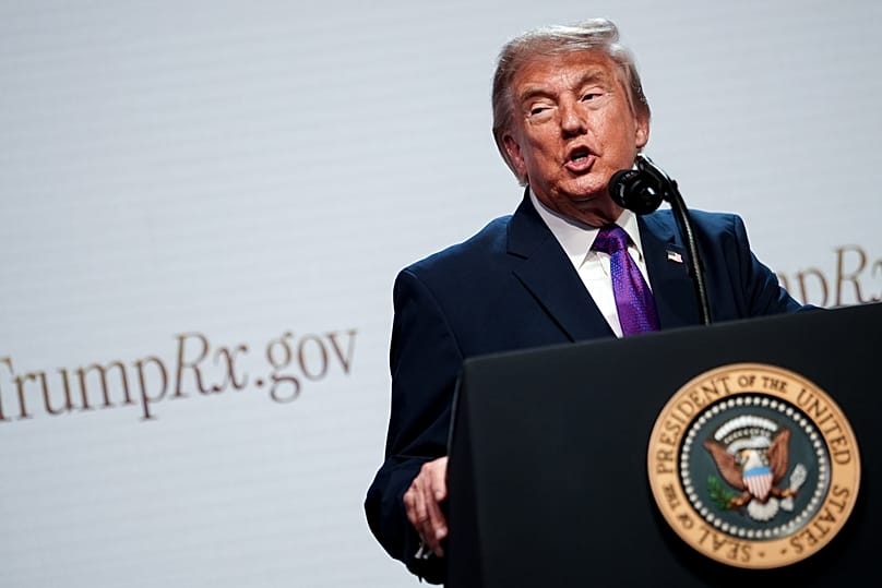 US President Donald Trump speaks about prescription drug prices in the South Court Auditorium of the Eisenhower Executive Office Building, 18 May, 2026