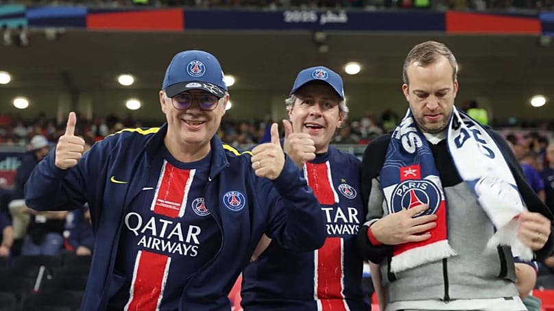 PSG fans at the Ahmad Bin Ali Stadium during the 2025 FIFA Intercontinental Cup
