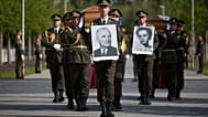 Ceremony marking reburial of remains of 20th-century Ukrainian military leader Andrii Melnyk. Kyiv region, 25 May, 2026 
