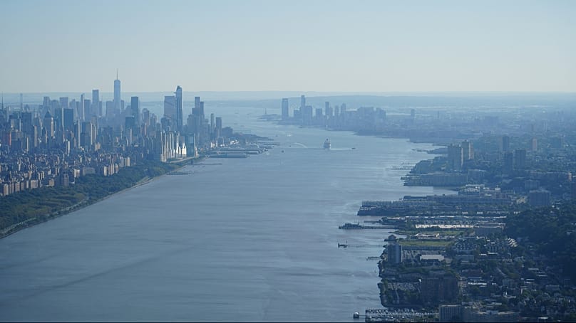Il fiume Hudson tra Manhattan e il New Jersey
