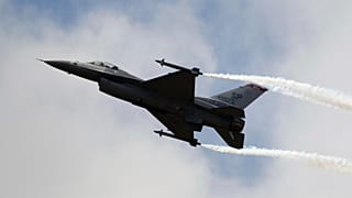 FILE – A Lockheed Martin F-16 jet fighter performs its demonstration flight on Jun22, 2011, at the 49th Paris Air Show at Le Bourget Airport, east of Paris. 