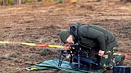 A Lithuanian soldier prepares a drone during the combined arms live fire military exercise 'Strong Griffon 2025' at a training range in Pabrade, north of the capital Vilnius