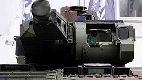 Ein in Deutschland gebauter Panzer auf einem Foto von 2023