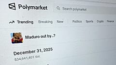 El sitio web Polymarket se muestra en una pantalla del 11 de enero de 2026, en Nueva York.