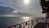 Montag, 9. September 2019: Windkraftanlagen, aufgenommen vom Modular Offshore Grid in der Nordsee vor der belgischen Küste