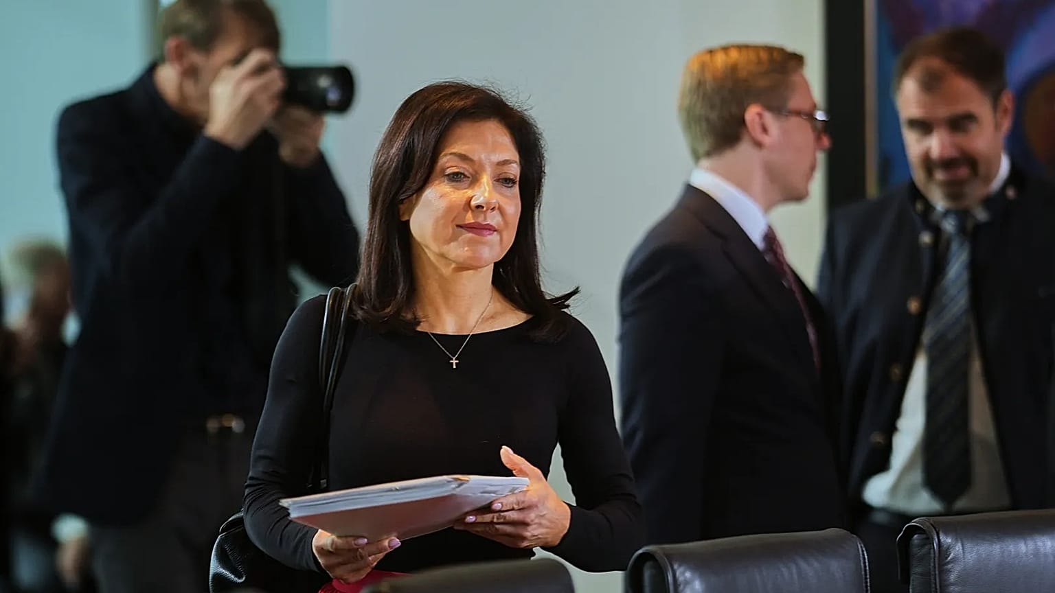 German Economy and Energy Katherina Reiche arrives for the cabinet meeting at the chancellery in Berlin, Germany, Wednesday, May 13, 2026.
