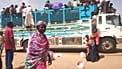 نازحون بسبب الاشتباكات بين الجيش السوداني وقوات الدعم السريع، 19 حزيران/يونيو 2023.