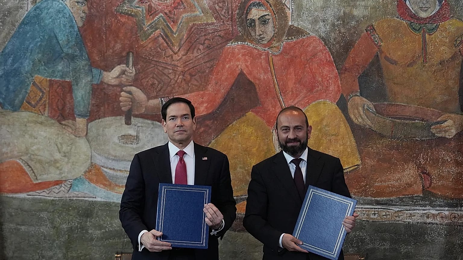 US Secretary of State Marco Rubio participates in a signing ceremony with Armenia's Foreign Minister Ararat Mirzoyan in Yerevan, 26 May, 2026