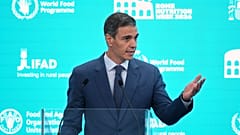 El presidente del Gobierno español, Pedro Sánchez, interviene en la sede de la FAO, Roma, 26.05.2026