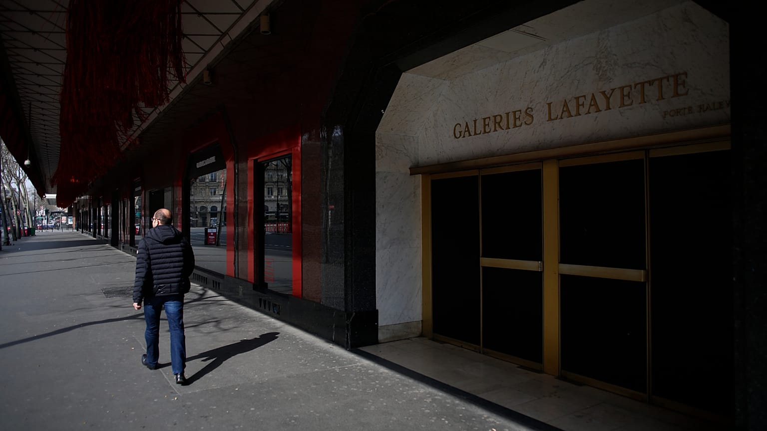 Les Galeries Lafayette, à Paris, le vendredi 20 mars 2020.