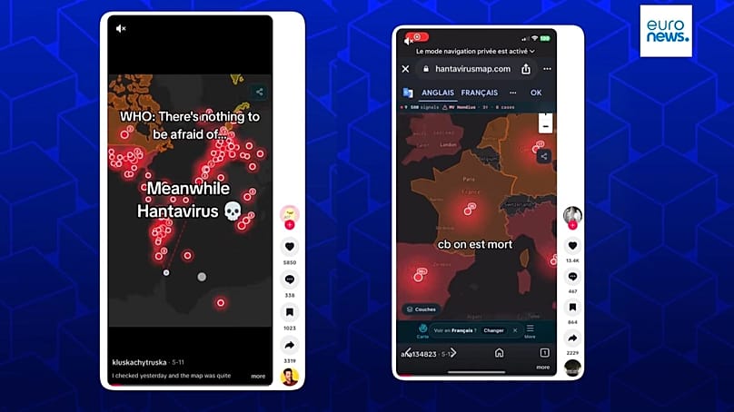 Online posts misinterpret the map as showing an inaccurate number of hantavirus cases worldwide. 