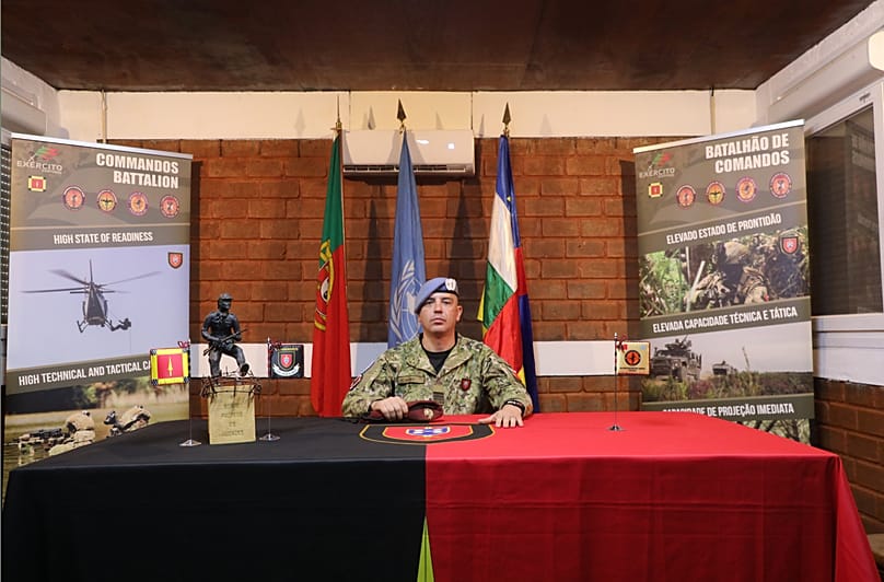Tenente-Coronel Luís Gomes enquanto capacete azul na sua segunda missão pela ONU como Comandante da Força Nacional Destacada portuguesa